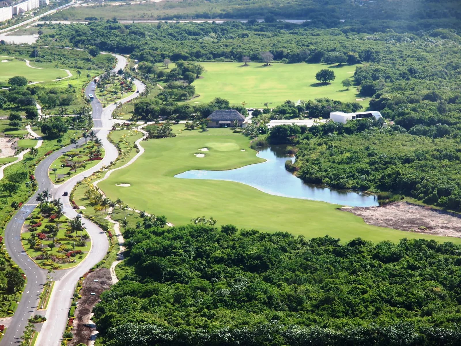 Sunset over a fairway at Hard Rock Golf Club at Cana Bay